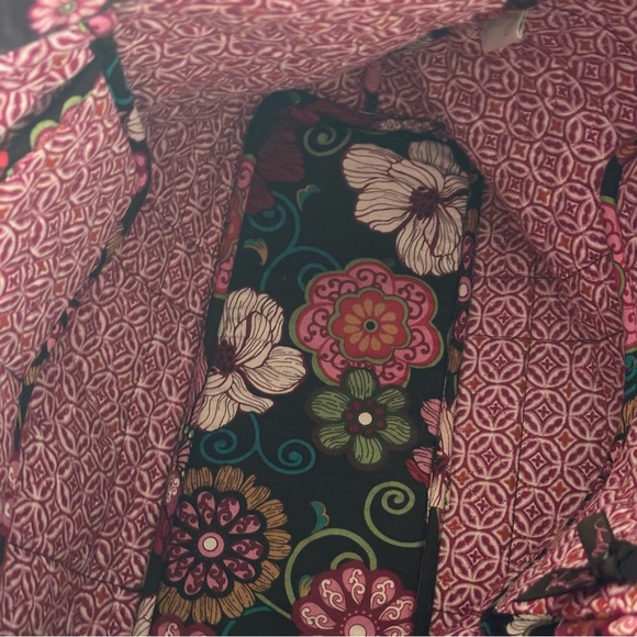 Vera Bradley Tote Bag Mod Floral Pink Button Closure - Picture 6 of 8